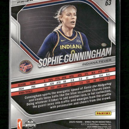 2025 Panini Prizm WNBA Blue Velocity Prizms Sophie Cunningham #63