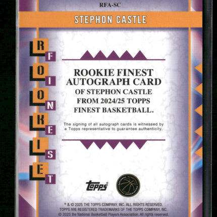 2024-25 Finest Rookie Auto Green Geometric Refractor Stephon Castle #/75 #RFA-SC