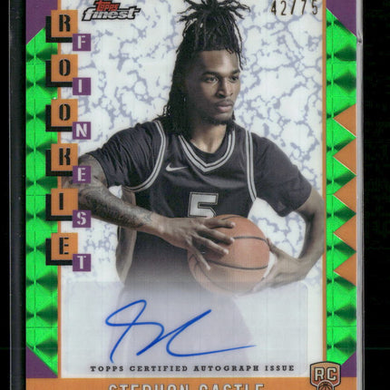 2024-25 Finest Rookie Auto Green Geometric Refractor Stephon Castle #/75 #RFA-SC