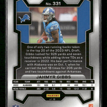 2023 Panini Prizm Silver Jahmyr Gibbs #331