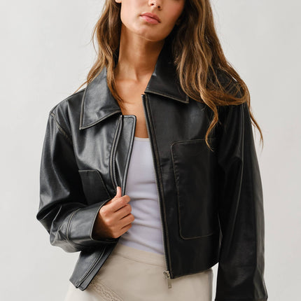 Brown Vintage Washed Leather Jacket