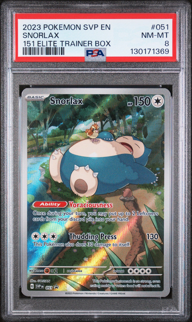 2023 Pokemon Svp En-Sv Black Star Promo 151 Elite Trainer Box Snorlax 8 PSA #051