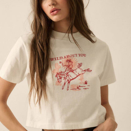 Wild About You Cowboy Cropped Western Graphic Tee