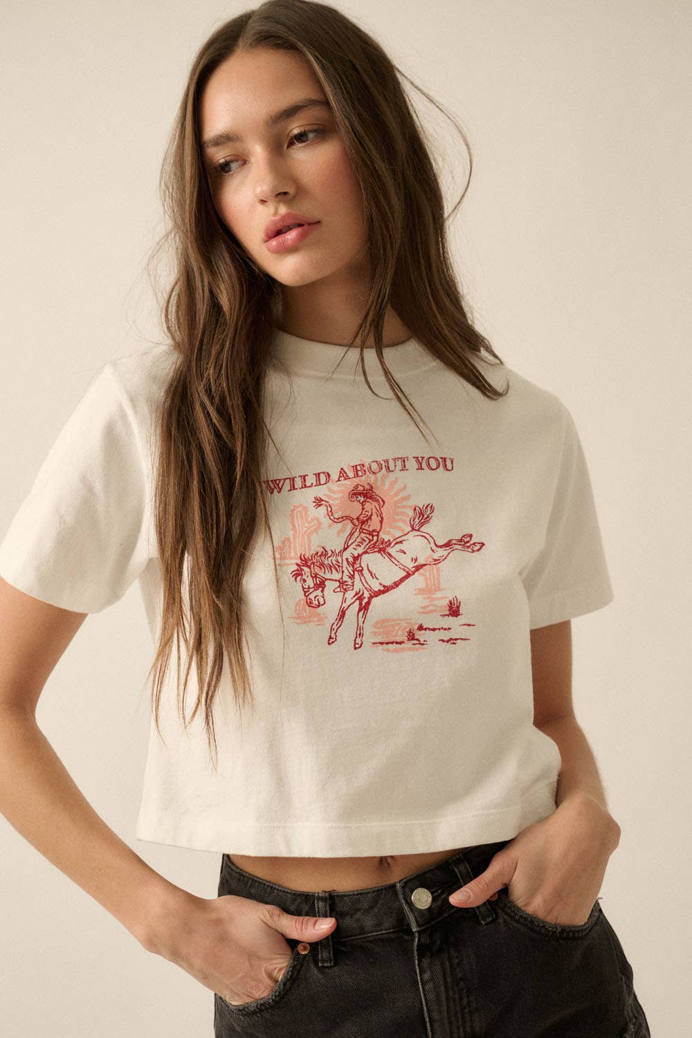Wild About You Cowboy Cropped Western Graphic Tee