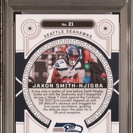 2023 Panini Obsidian Orbital-Ee Asia Red Flood Jaxon Smith-Njigba 9 PSA #21
