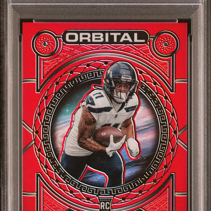 2023 Panini Obsidian Orbital-Ee Asia Red Flood Jaxon Smith-Njigba 9 PSA #21
