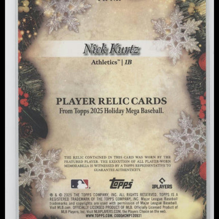 2025 Topps Holiday Player Relics Nick Kurtz #PR-NK