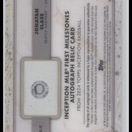 2024 Topps Inception First Milestones Auto Relics Jonatan Clase #/99 #FMAR-JC