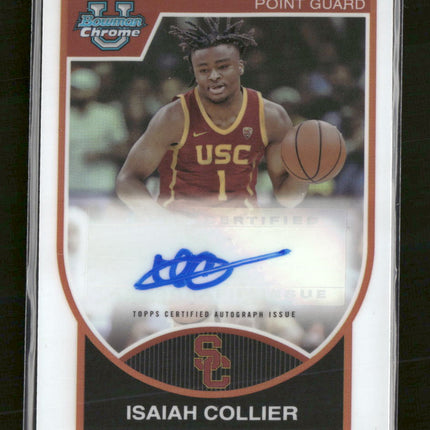 2023-24 Bowman University Chrome 2007-08 Auto Isaiah Collier #/99 #07BA-IC