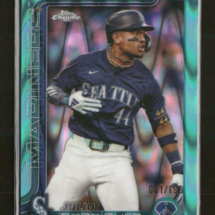 2025 Topps Chrome Aqua Lava Refractors Julio Rodríguez #/199 #261