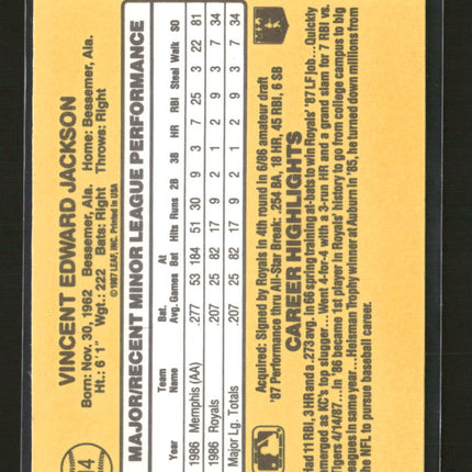 1987 Donruss The Rookies Bo Jackson #14