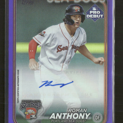 2024 Topps Pro Debut Autographs Purple Foil Roman Anthony #/299 Auto #PD-39