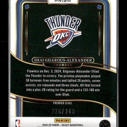 2024-25 Panini Select Purple Flash #/249 Shai Gilgeous-Alexander #131