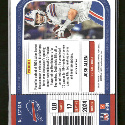 2024 Panini Contenders Optic First Class Ticket Josh Allen #FCT-JAN