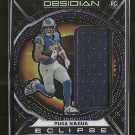 2023 Panini Obsidian Eclipse Electric Etch Purple Puka Nacua #/75 #ECL-PNA
