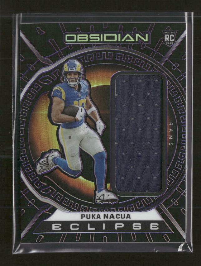 2023 Panini Obsidian Eclipse Electric Etch Purple Puka Nacua #/75 #ECL-PNA