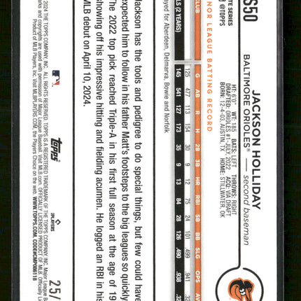 2024 Topps Japan Edition Independence Day #/76 Jackson Holliday Rookie #US50