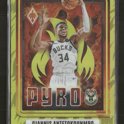 2023-24 Panini Phoenix Pyro Yellow Giannis Antetokounmpo #/35 #19