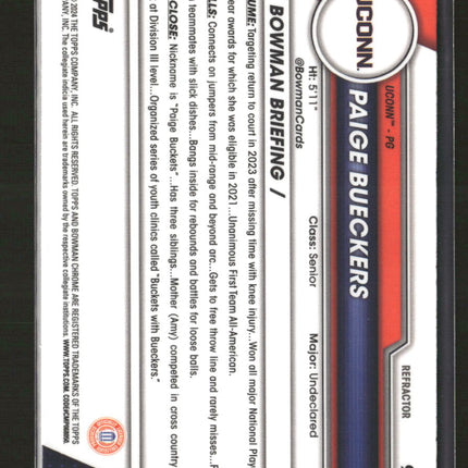 2023-24 Bowman University Chrome Refractor Paige Bueckers #90