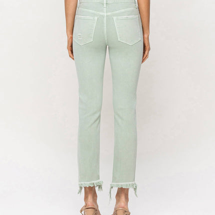 Mid Rise Crop Straight Jean  Veret
