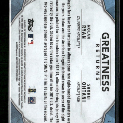 2019 Topps Greatness Returns Nolan Ryan / Shohei Ohtani #GR-12