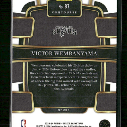2023-24 Panini Select Blue (Retail Base) Victor Wembanyama Rookie #87