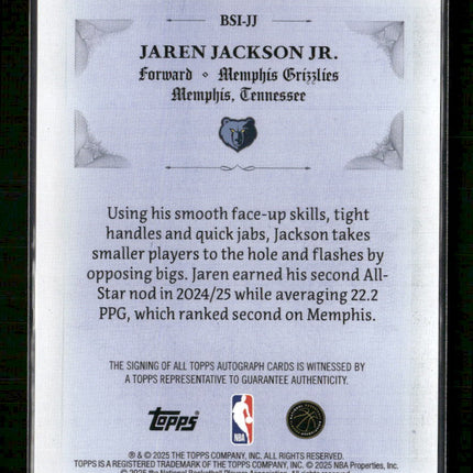 2025-26 Topps Signed and Sealed Jaren Jackson Jr. Auto #BSI-JJ