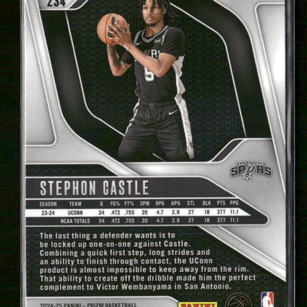 2024-25 Panini Prizm Prizms Red White and Blue Stephon Castle #234