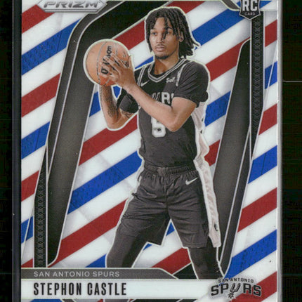 2024-25 Panini Prizm Prizms Red White and Blue Stephon Castle #234