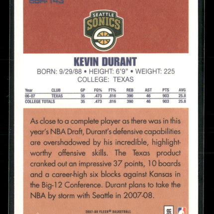 2007-08 Fleer 86-87 Retro Rookies Kevin Durant #86R-143