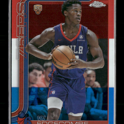 2025-26 Topps Chrome Red White and Blue Refractor VJ Edgecombe Rookie #253