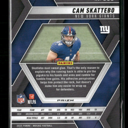 2025 Panini Mosaic Mosaic Reactive Purple Cam Skattebo Rookie #305