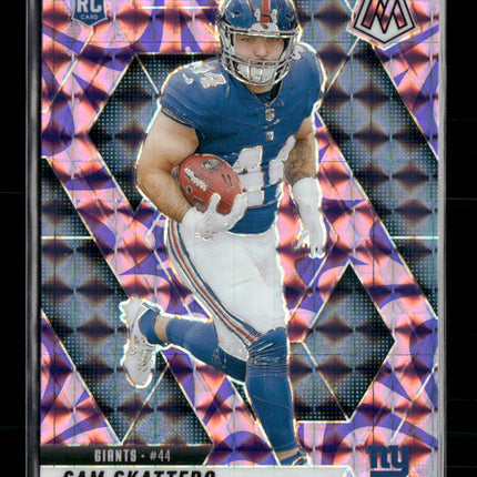 2025 Panini Mosaic Mosaic Reactive Purple Cam Skattebo Rookie #305
