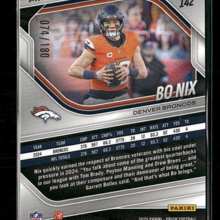 2025 Panini Prizm Pigskin Bo Nix #/180 #142