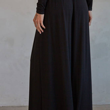 Black Spandex Wide Leg Pants