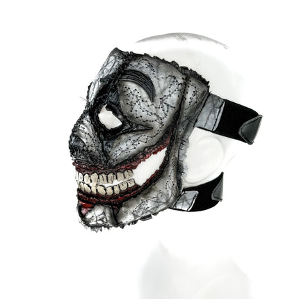 Genuine Leather Mask - GigaMyme Clown - Handmade Mime Full Face Cover for Halloween, Performance or Cosplay Costume