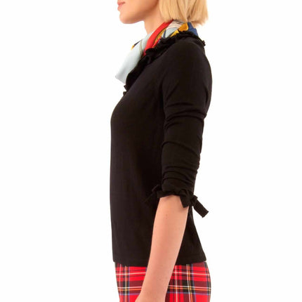 Navy Bow Trimmed Cardigan