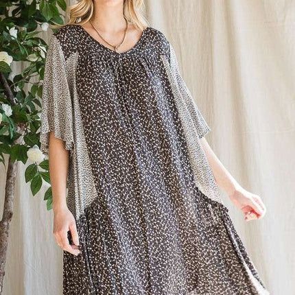 FLORAL PRINT RUFFLE DRESS
