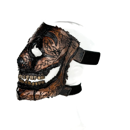 Genuine Leather Mask - GigaMyme Leatherface Edition - Handmade Mime Full Face Cover for Halloween, Performance or Cosplay Costume