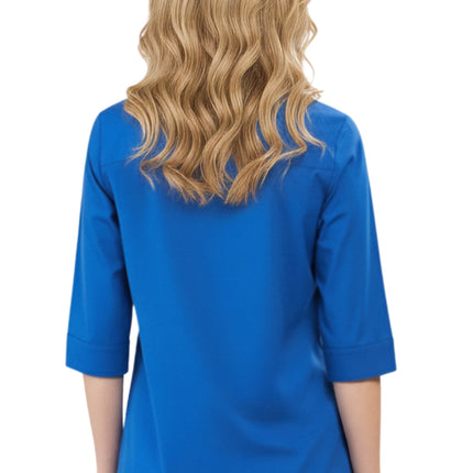 Womens Regular Fit 3/4 Sleeve Button Down Collared Camp Shirt
