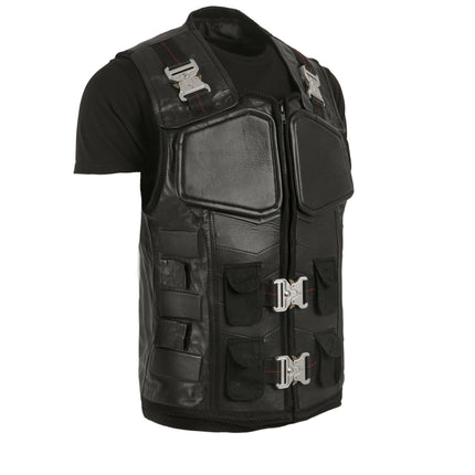 Handmade W Snipes Blade Vest Trinity Vampire Hunter Military Style Handmade Cosplay Costume Leather Vest