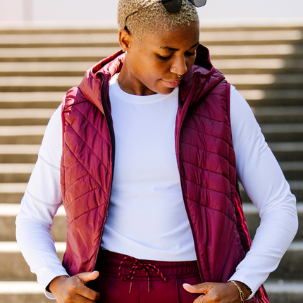 Powerstripe Eco-Friendly Down Hooded Vest