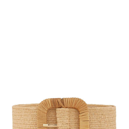 Straw Wrapped Round Rectangle Elastic Belt