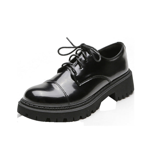 Women’s Solid-Color Retro Slip-On Platform Shoes