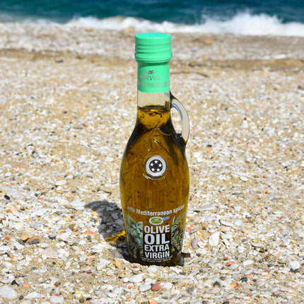 KORVEL Greek Extra Virgin Olive Oil with Mediterranean Herbs - 8.45 fl oz