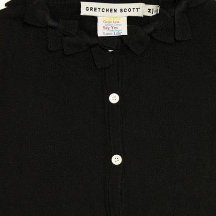 Navy Bow Trimmed Cardigan