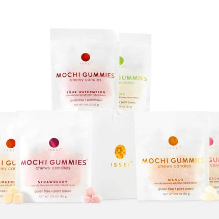 ISSEI Mochi Gummies - Viral TikTok Award-Winning Japanese Chewy Candy, Rainbow Variety 6-Pack (1.76 oz Each)