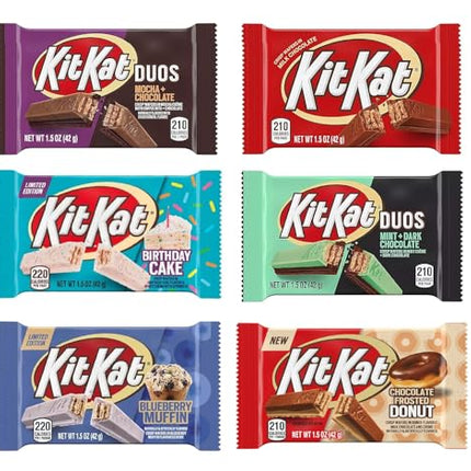 KIT KAT Variety Pack - 6 Premium Flavors Bundle (1.5oz Bars) | Hershey's Chocolate Gift Set