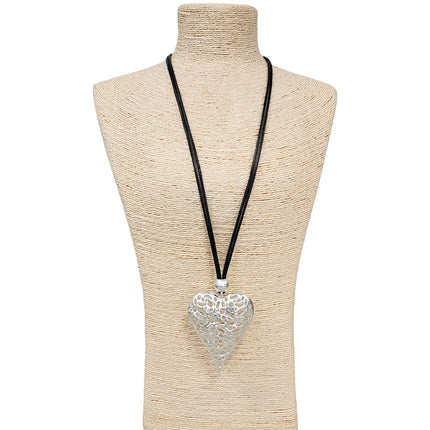Gold Puffy Heart Pendant Necklace