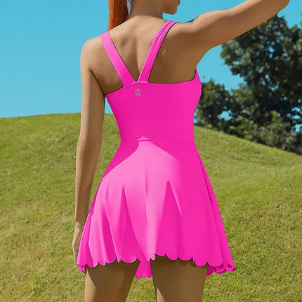 Women Workout Golf Tennis Dress with Shorts Pocket